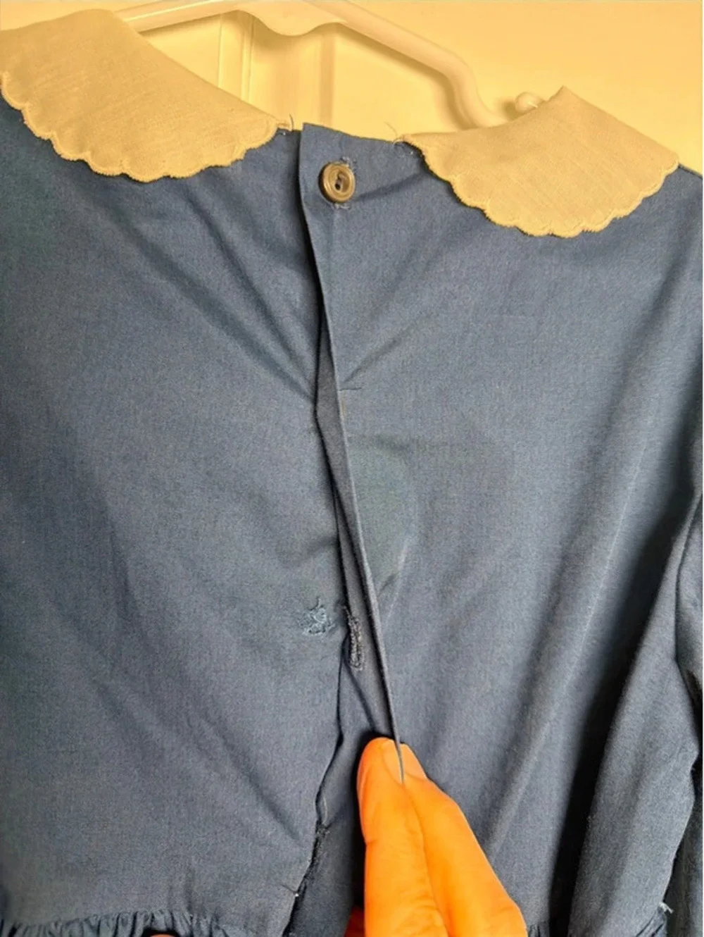 Polly Flinders Navy Smocked Vintage Dress 7